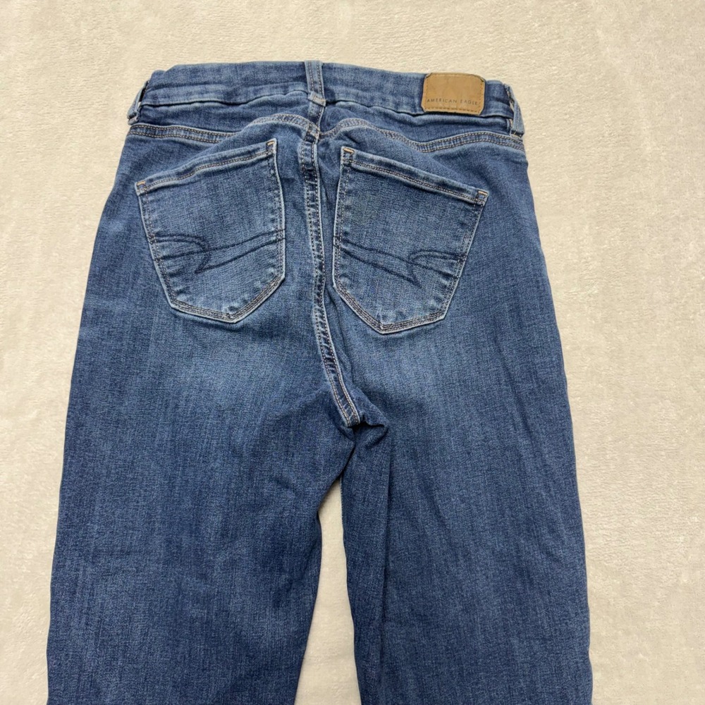 American Eagle Next Level Stretch Skinny Jeans Dark Wash Size 0 Regular Blue - Picture 10 of 13